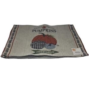 Set of 4 FARM FRESH PUMPKINS Autumn Placemats Thanksgiving Tapestry Style